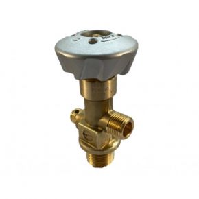 Brass Diaphragm Packless Valve, CGA 350, 3/4 UNF Inlet, 3360 PSI, CG-4 PRD Copper Disc