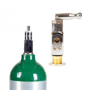 EM9-1F Aluminum Medical Oxygen Cylinder, 9 cu. ft., CGA 870 ON/OFF toggle valve installed
