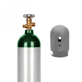 Aluminum Medical Oxygen Cylinder, 122 cu. ft., CGA 540 valve + cylinder cap installed