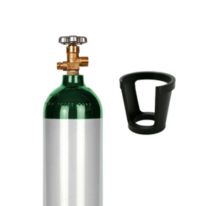 Aluminum Medical Oxygen Cylinder, 90 cu. ft., CGA 540 valve + carry handle installed