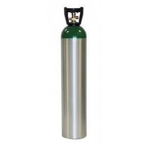 Medical oxygen cylinder with valve, 90 cu ft.